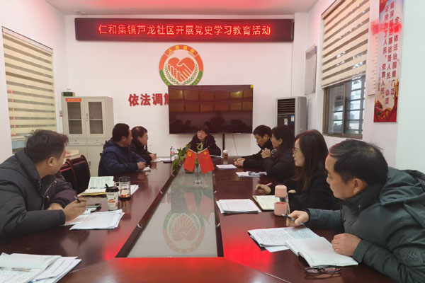芦龙社区组织开展党史学习教育