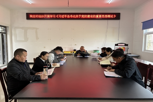 陶庄村党总支开展《习近平总书记关于党的建设的重要思想概论》专题学习会