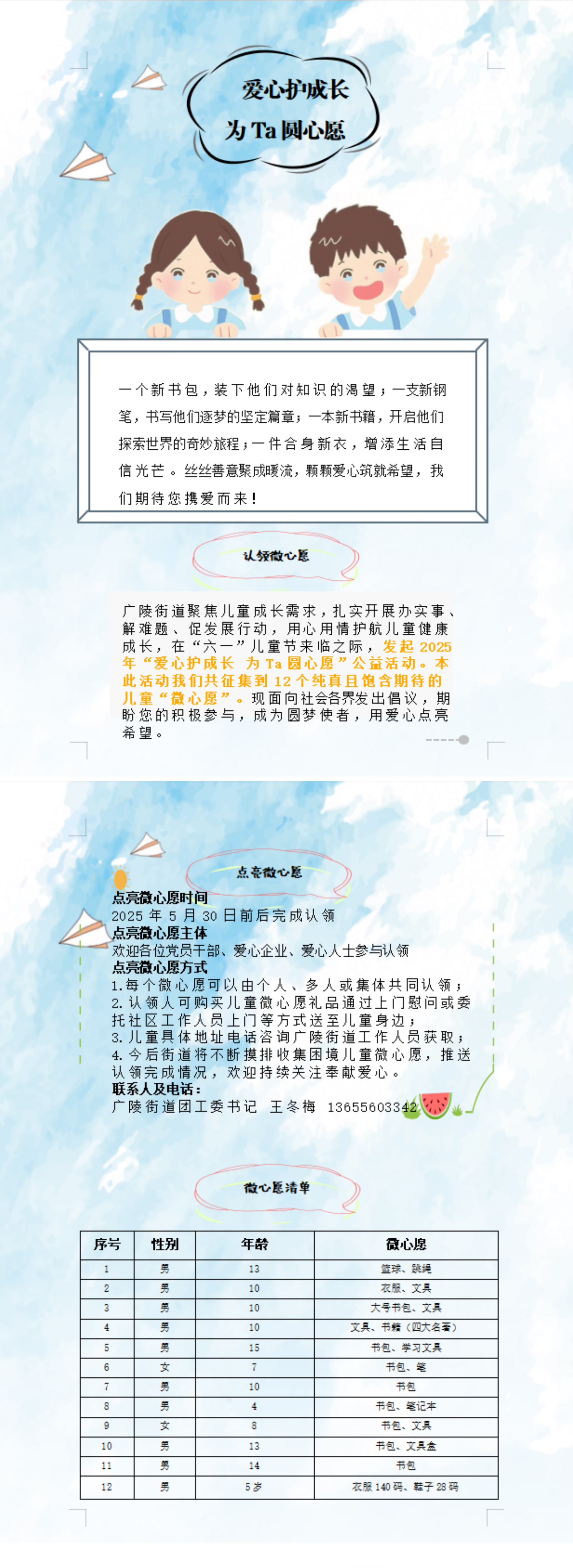 广陵街道：“爱心护成长，为Ta圆心愿”