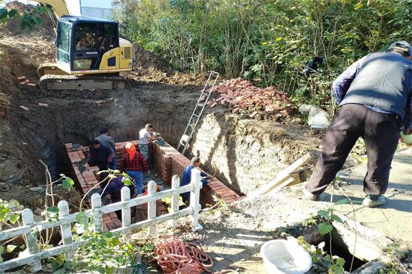 新街镇石庙村开展村污水处理厂改造活动